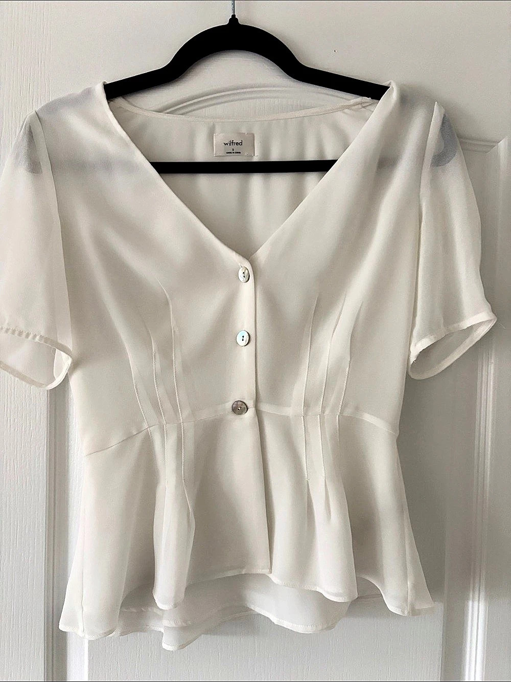 Wilfred Augustine Blouse White Peplum Blouse